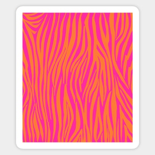 Zebra Stripes, Orange and Pink Sticker